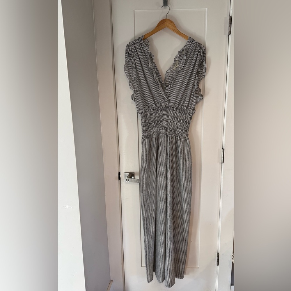 Max Studio Monochrome Striped Maxi Dress